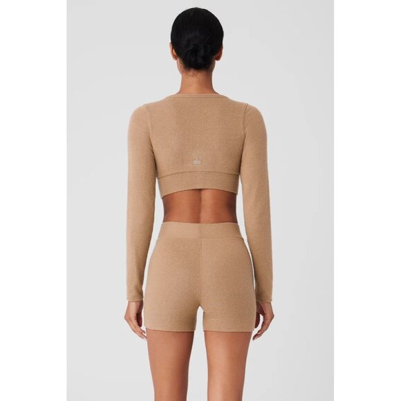 ALO Yoga AluLux High Waist Me Time Short in Toasted Almond - Picture 3 of 5